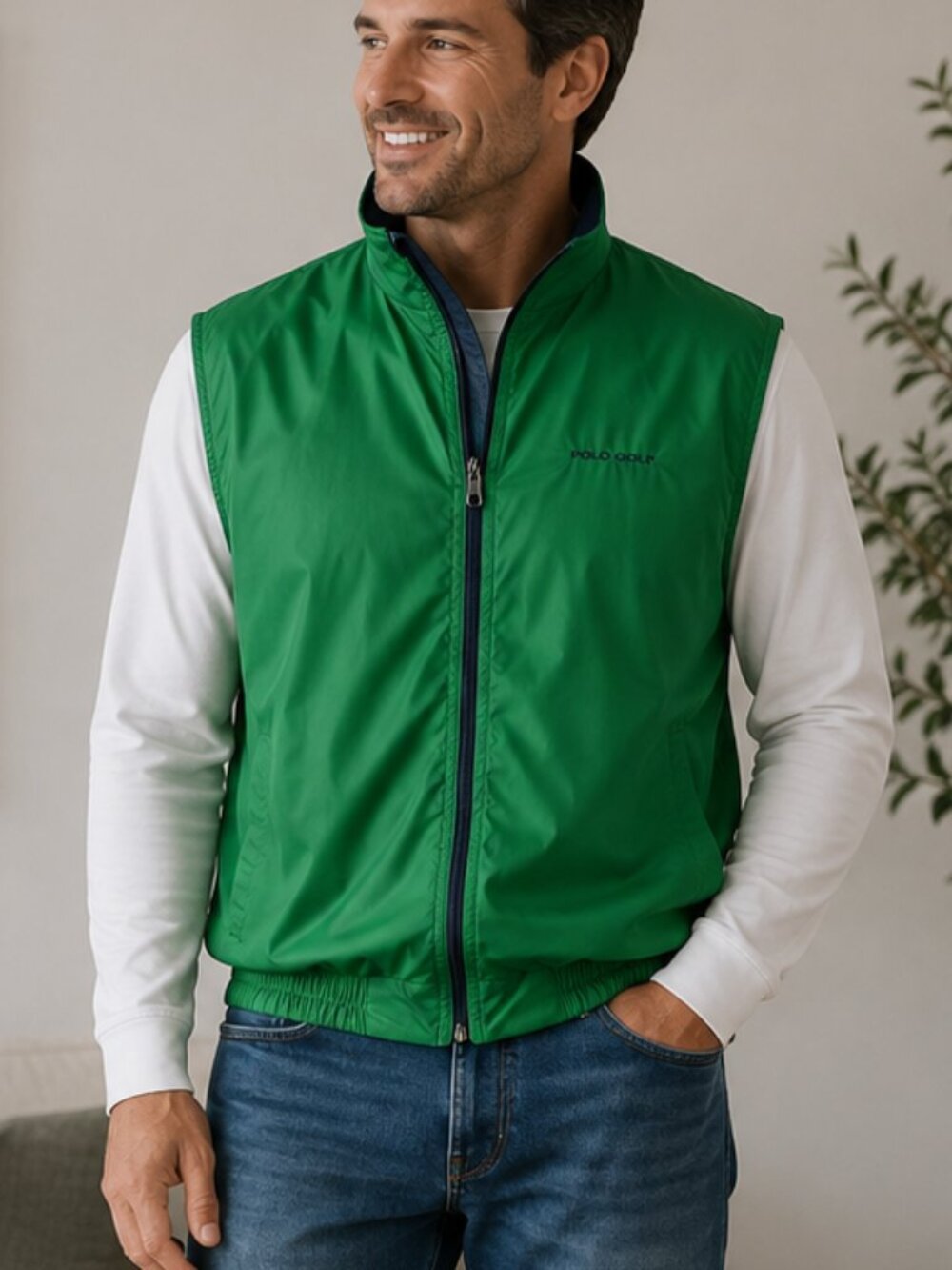 Vintage Large Polo Sport Ralph Lauren XL Reversible Full Zip Fleece Vest USA